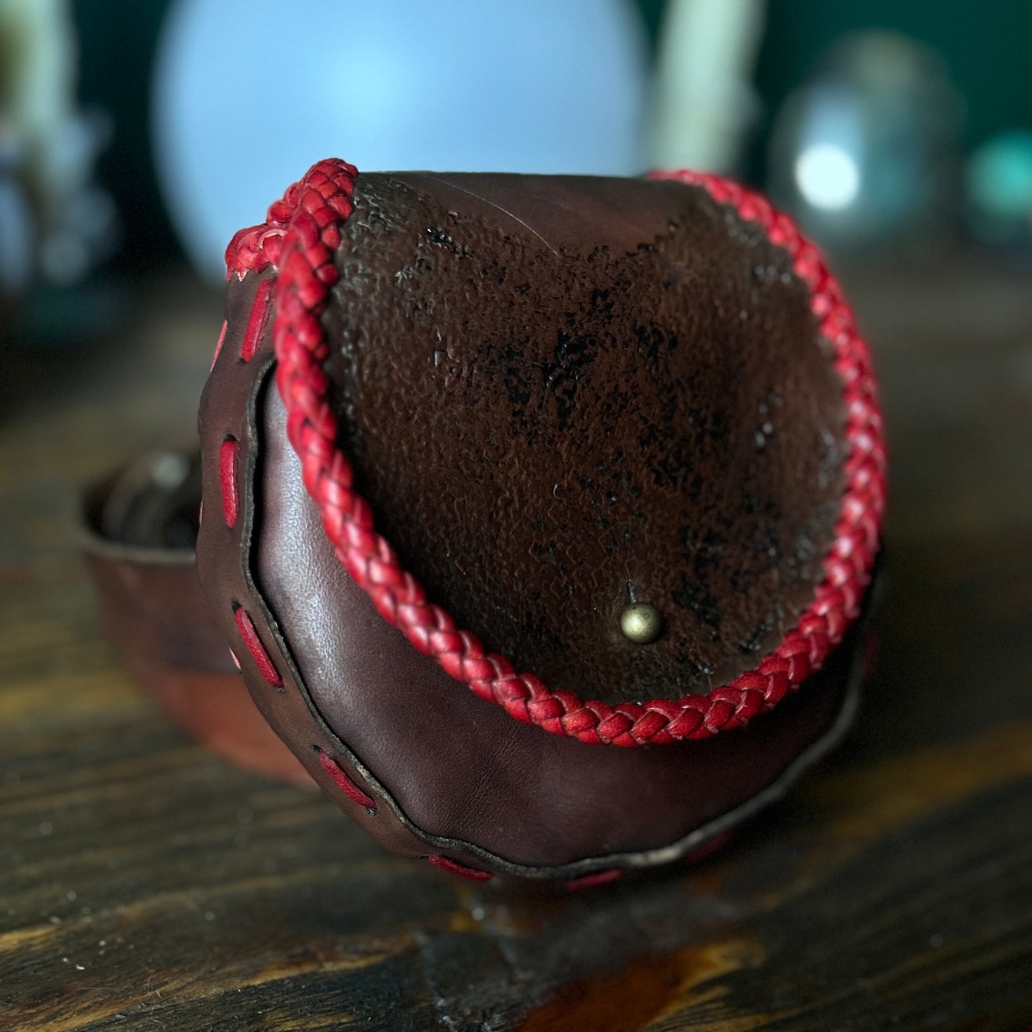 Leather Belt Pouch - 5" Round