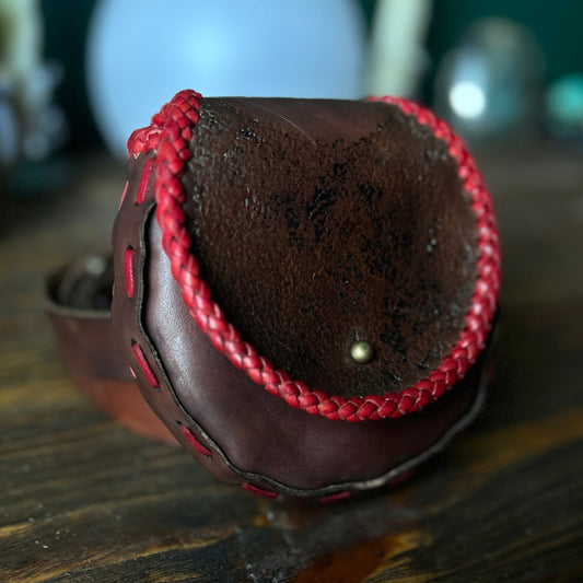 Leather Belt Pouch - 5" Round