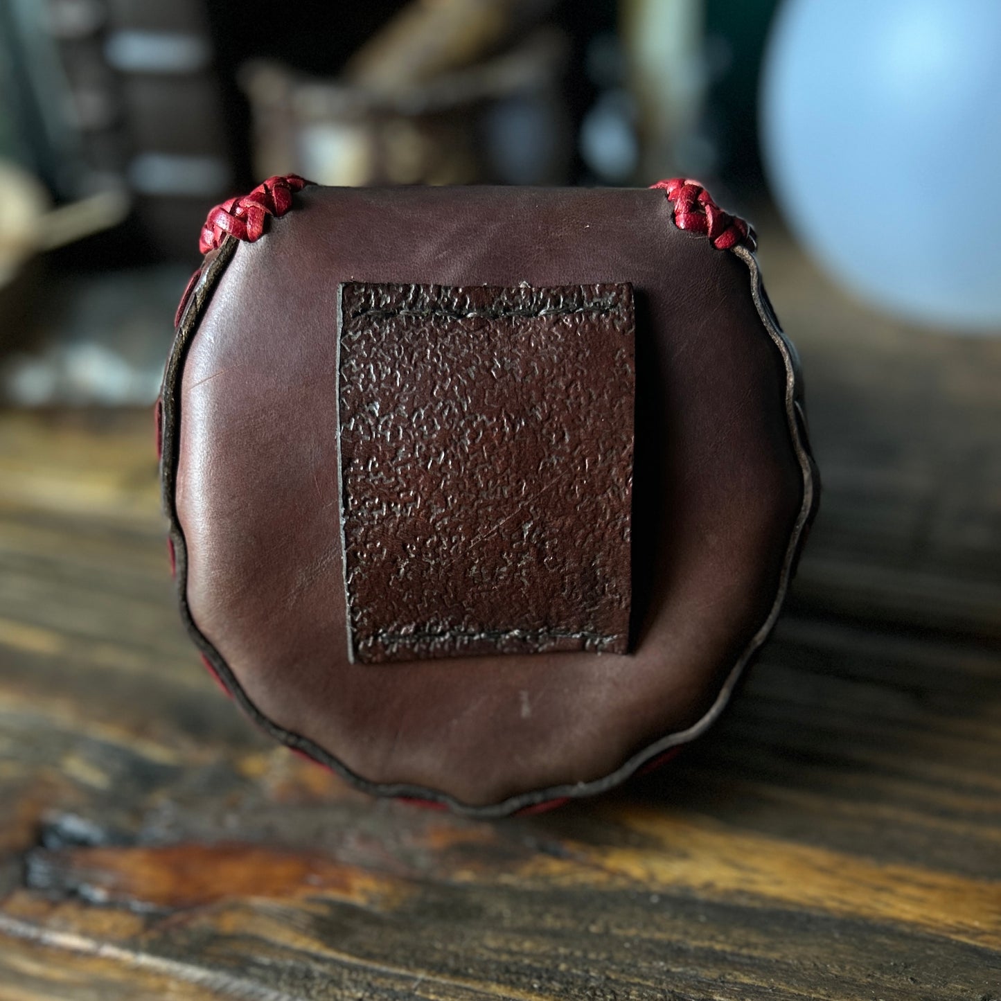 Leather Belt Pouch - 5" Round